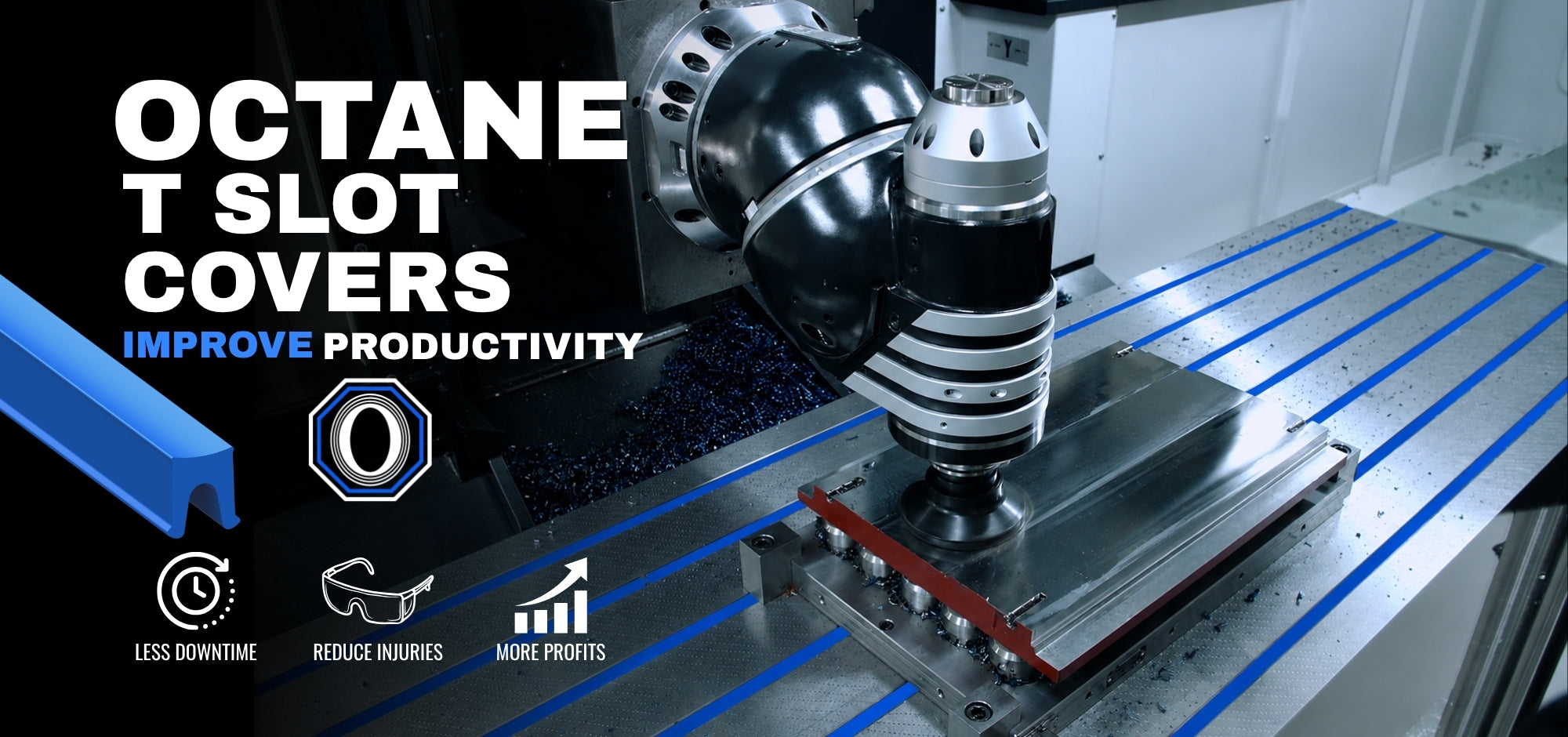 Milling machine t-slot covers made from silicone